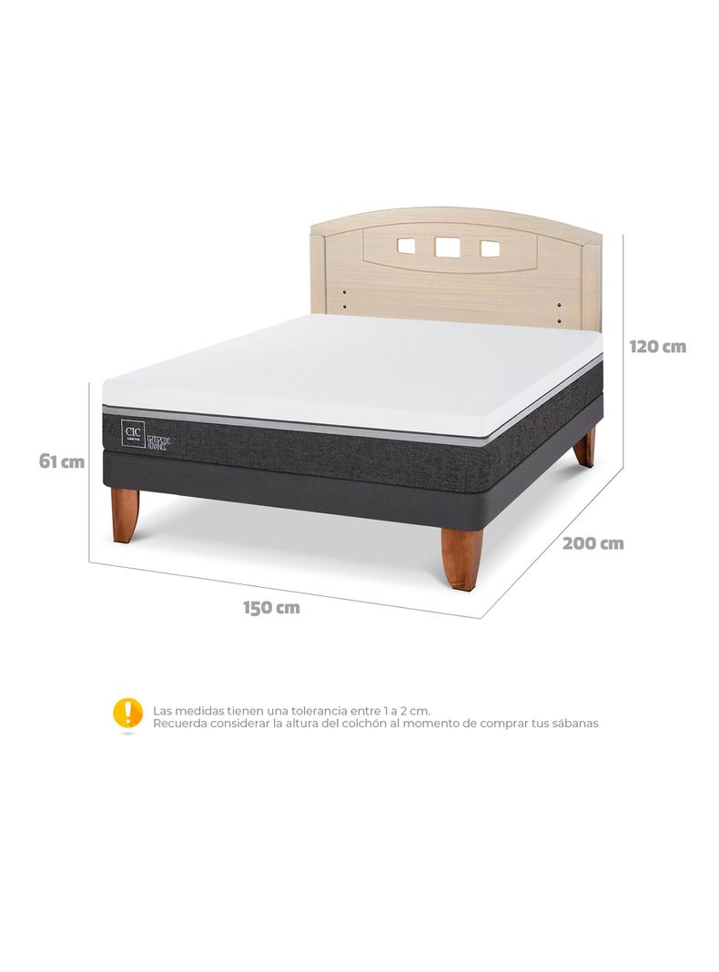 Cama Europea Ortopedic Advance 2 Plazas+ Respaldo Gales Alpino-1