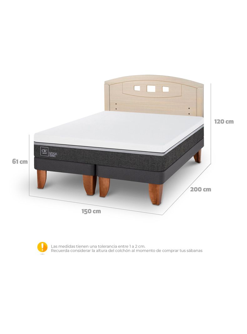 Cama Europea Ortopedic Advance 2 Plazas Base Dividida + Respaldo Gales Alpino-1