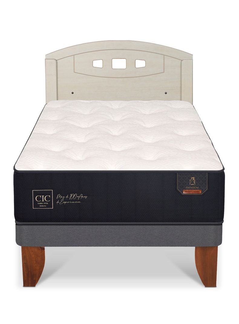 Cama Europea Premium 1.5 Plazas + Respaldo Gales Alpino-2