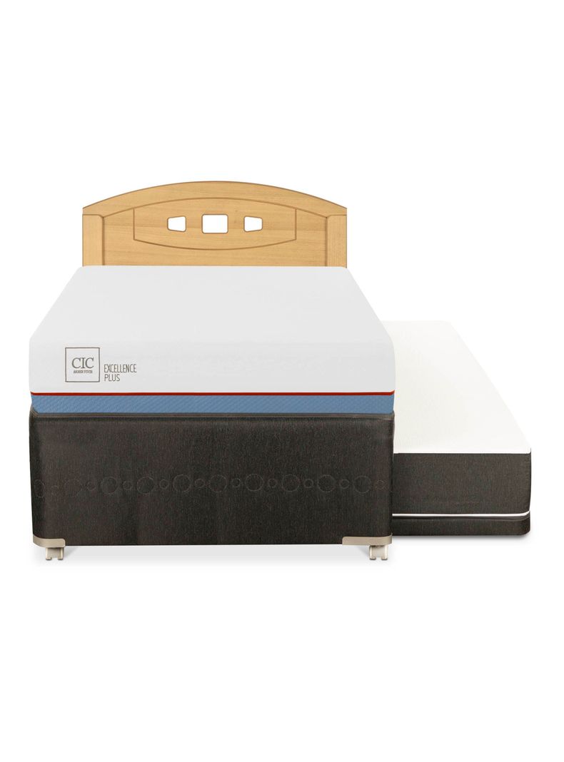 Diván Excellence Plus Black 1.5 Plazas Respaldo Gales Mostaza-2