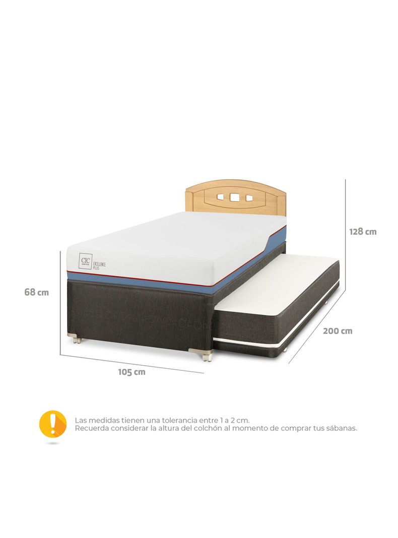 Diván Excellence Plus Black 1.5 Plazas Respaldo Gales Mostaza-1