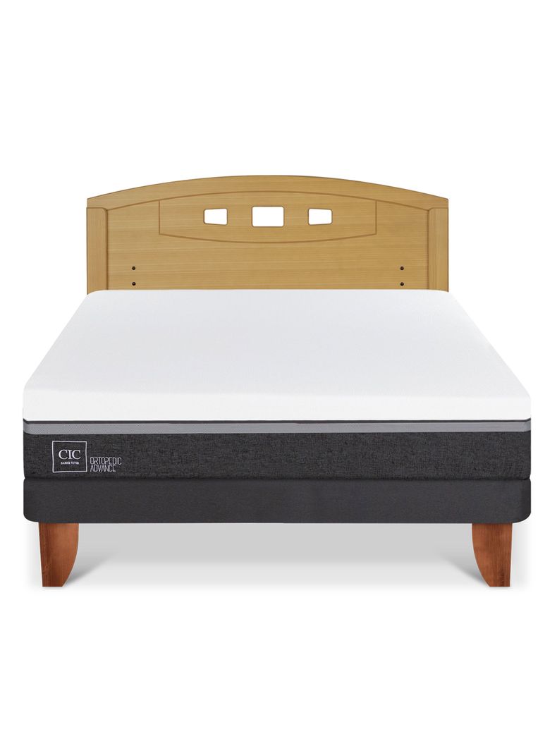 Cama Europea Ortopedic Advance 2 Plazas + Respaldo Gales Mostaza-2