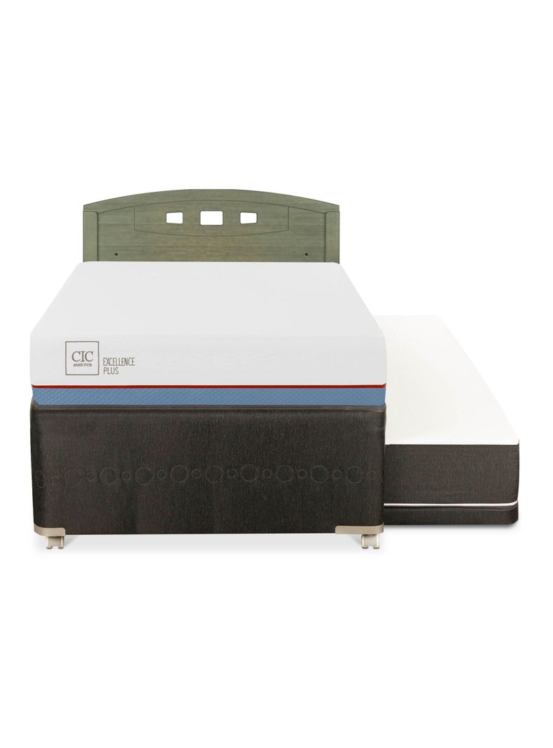 Diván Excellence Plus Black 1.5 Plazas Respaldo Gales Olivo-2