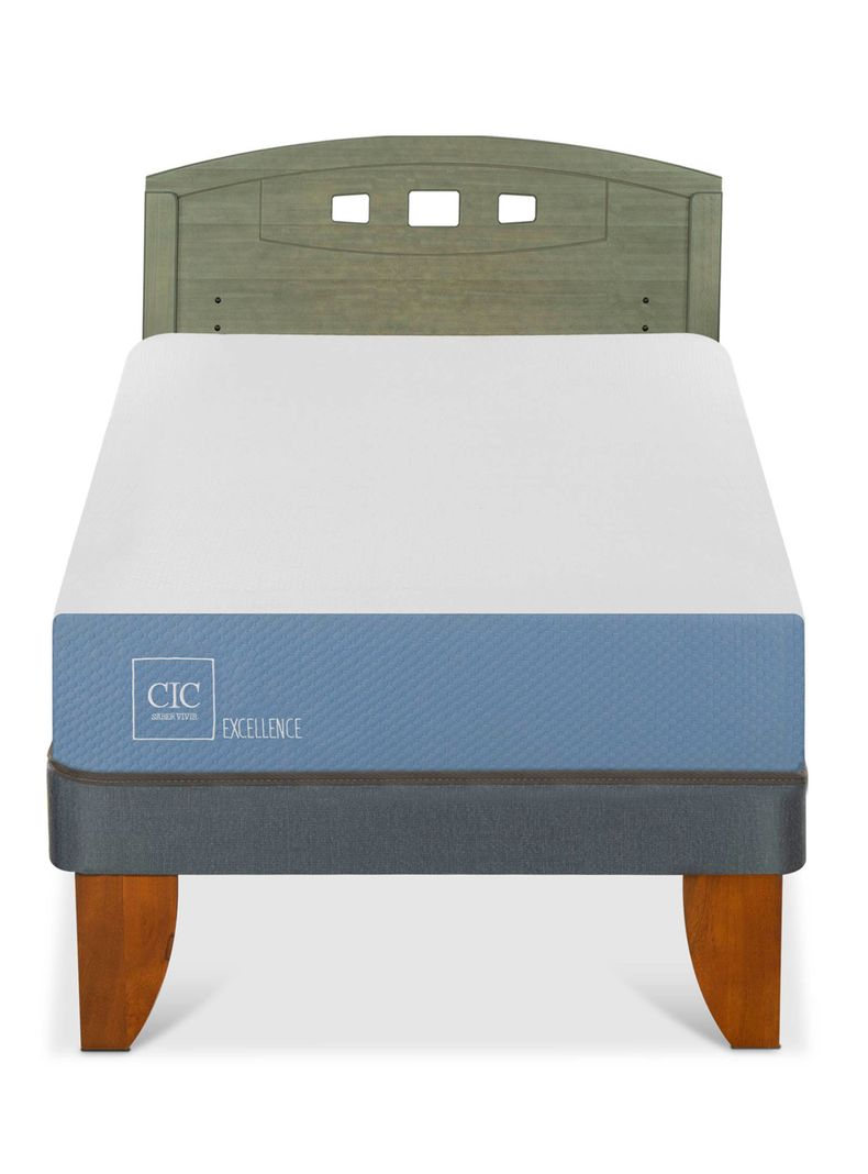 Cama Europea Excellence 1 Plaza + Respaldo Gales Olivo-2