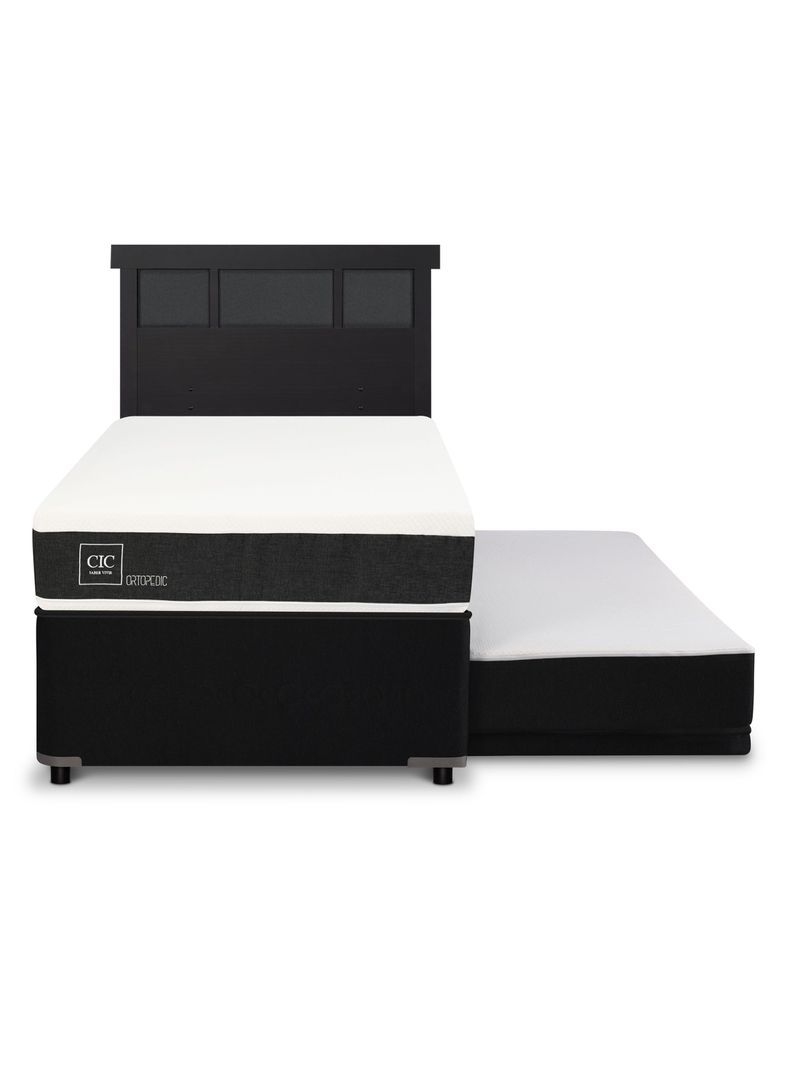 Diván Ortopedic Black 1.5 Plazas Respaldo Dublín Negro-2