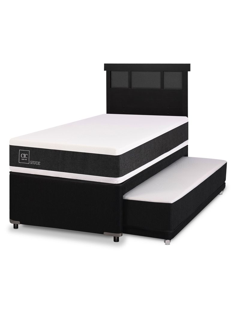 Diván Ortopedic Black 1.5 Plazas Respaldo Dublín Negro-0