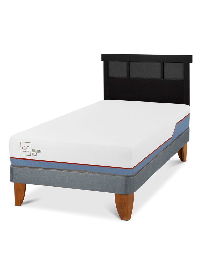 Cama Europea Excellence Plus 1.5 Plazas + Respaldo Dublín Negro-0