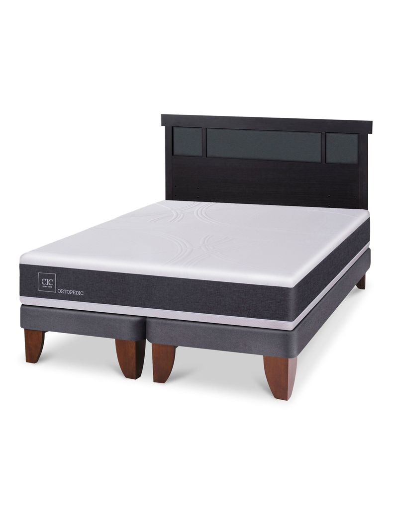 Cama Europea Ortopedic King + Respaldo Dublín Negro-0