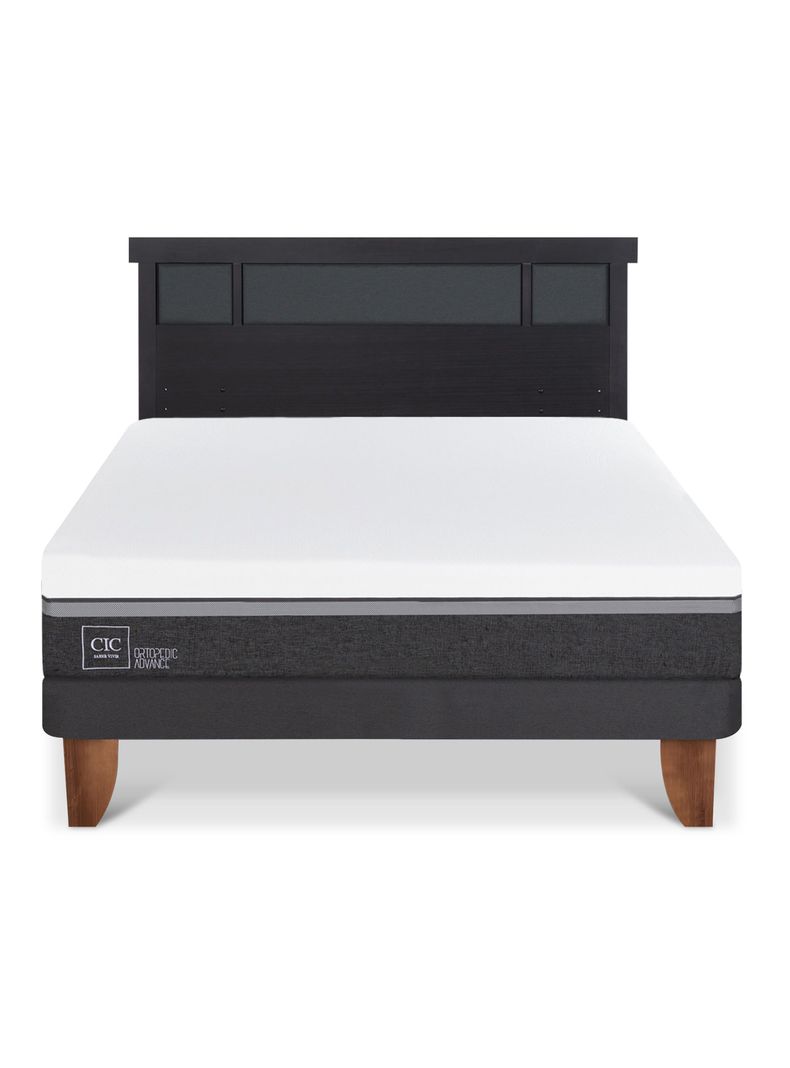 Cama Europea Ortopedic Advance 2 Plazas + Respaldo Dublín Negro-2