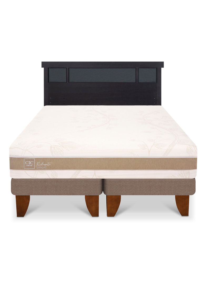 Cama Europea Rilassati Infinity King + Respaldo Dublin Negro-2