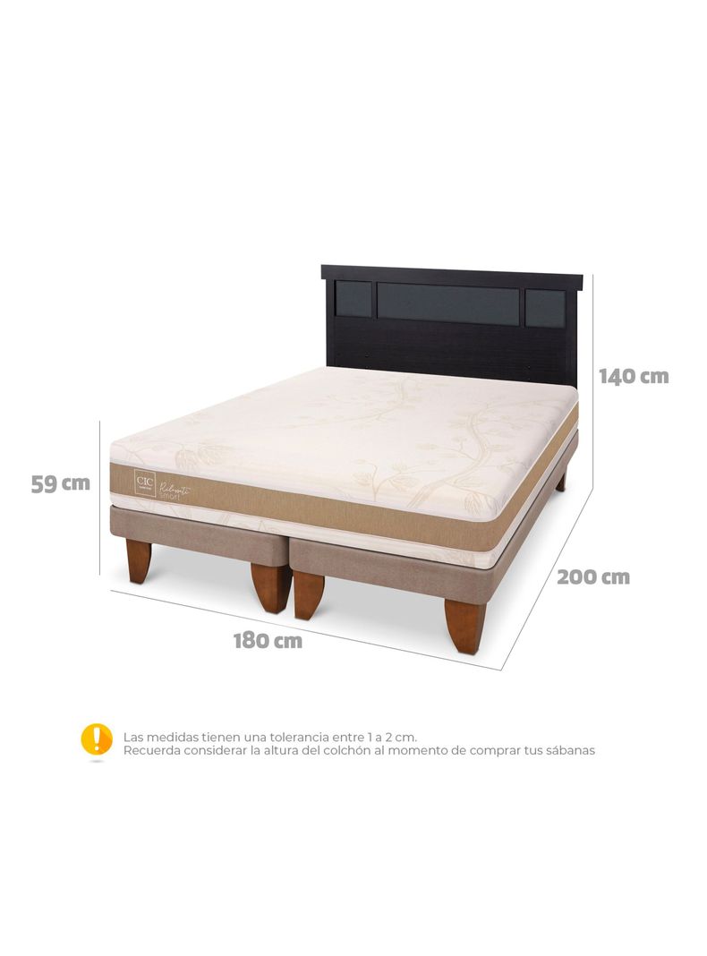 Cama Europea Rilassati Infinity King + Respaldo Dublin Negro-1