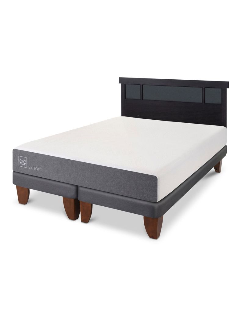 Cama Europea Smart King + Respaldo Dublín Negro-0