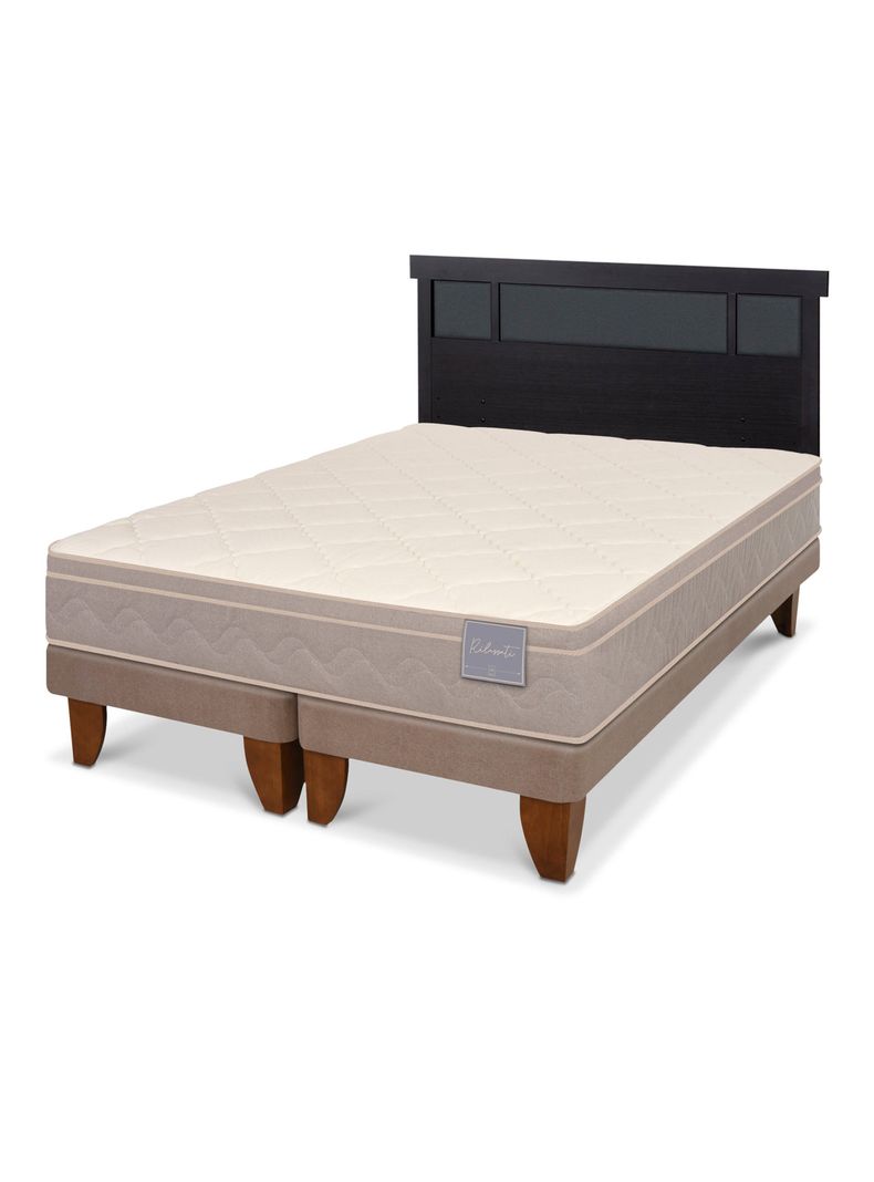 Cama Europea Rilassati 2 Plazas Base Dividida + Respaldo Dublín Negro-0