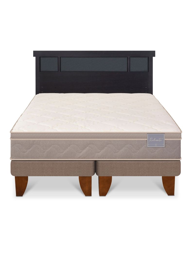 Cama Europea Rilassati 2 Plazas Base Dividida + Respaldo Dublín Negro-2