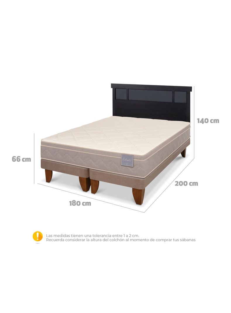 Cama Europea Rilassati King + Respaldo Dublín Negro-1