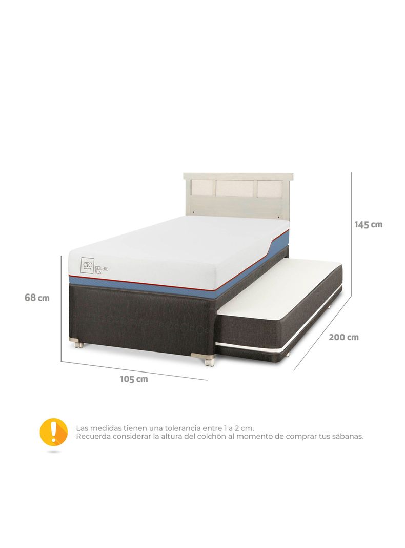 Diván Excellence Plus Black 1.5 Plazas Respaldo Dublín Alpino-1