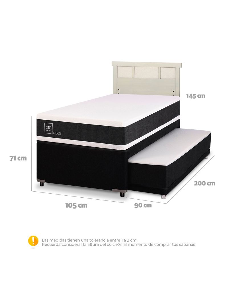Diván Ortopedic Black 1.5 Plazas Respaldo Dublín Alpino-1