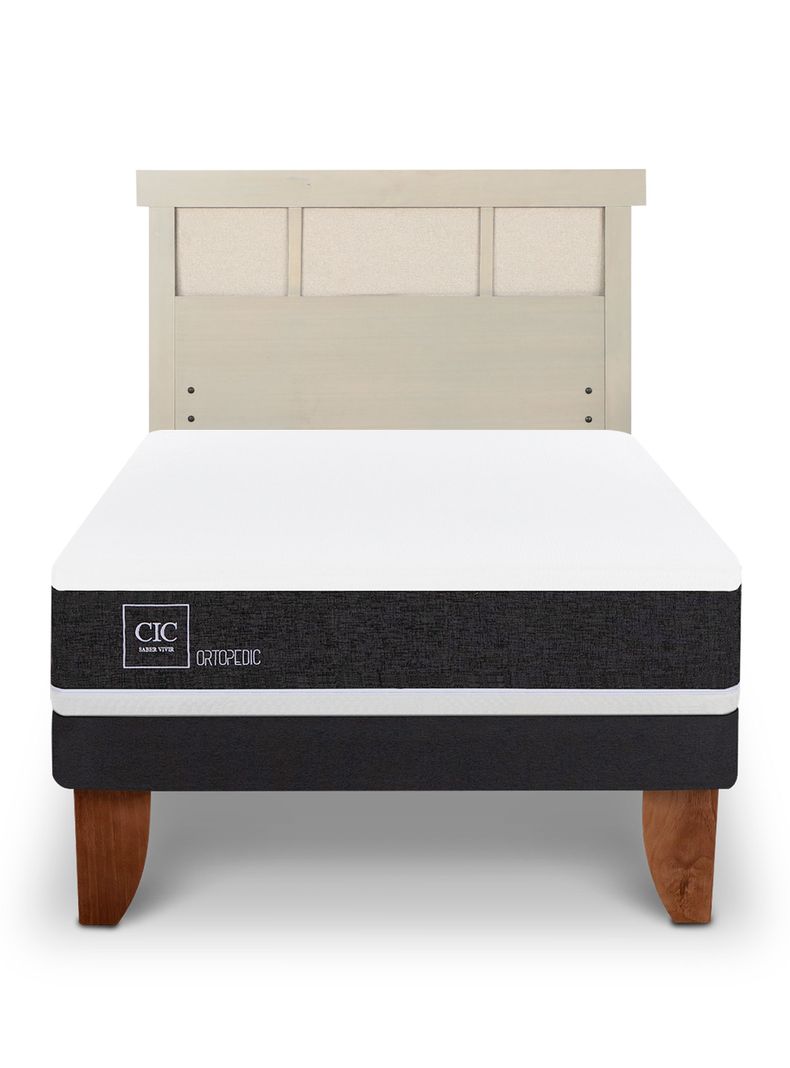 Cama Europea Ortopedic 1.5 Plazas + Respaldo Dublín Alpino-2