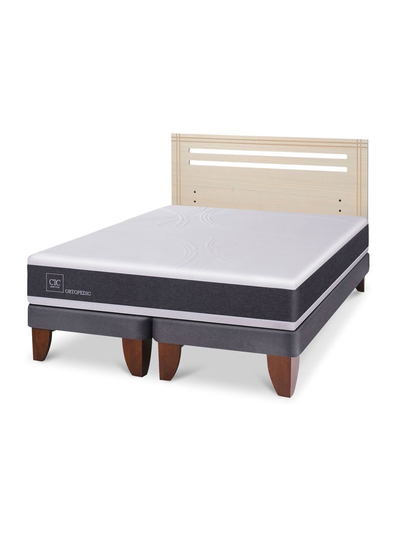 Cama Europea Ortopedic 2 Plazas Base Dividida + Respaldo Dublín Alpino-0
