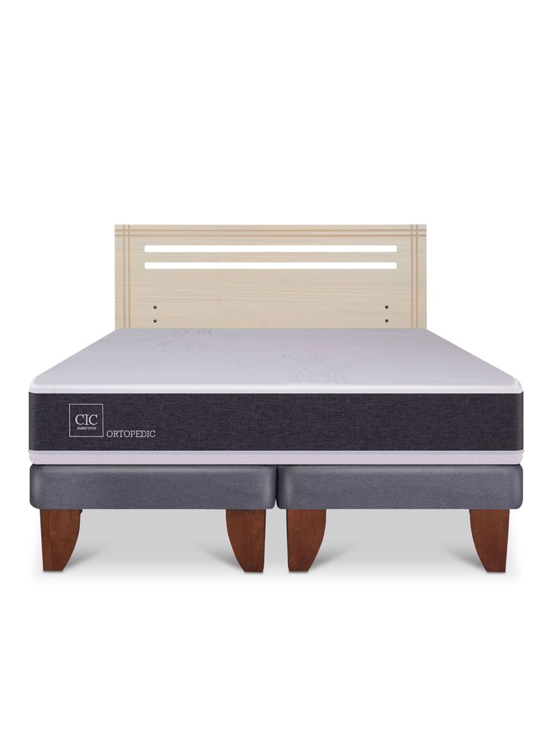 Cama Europea Ortopedic 2 Plazas Base Dividida + Respaldo Dublín Alpino-2