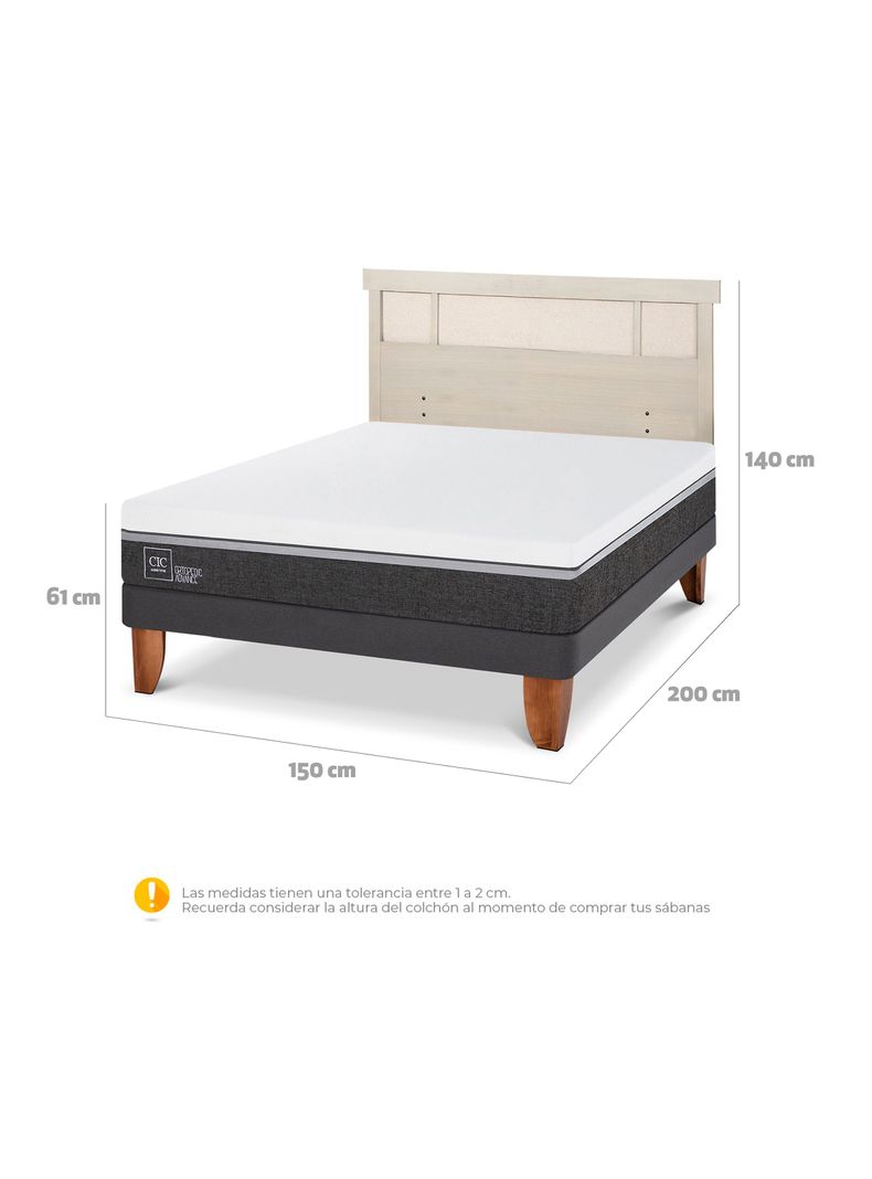Cama Europea Ortopedic Advance 2 Plazas + Respaldo Dublín Alpino-1