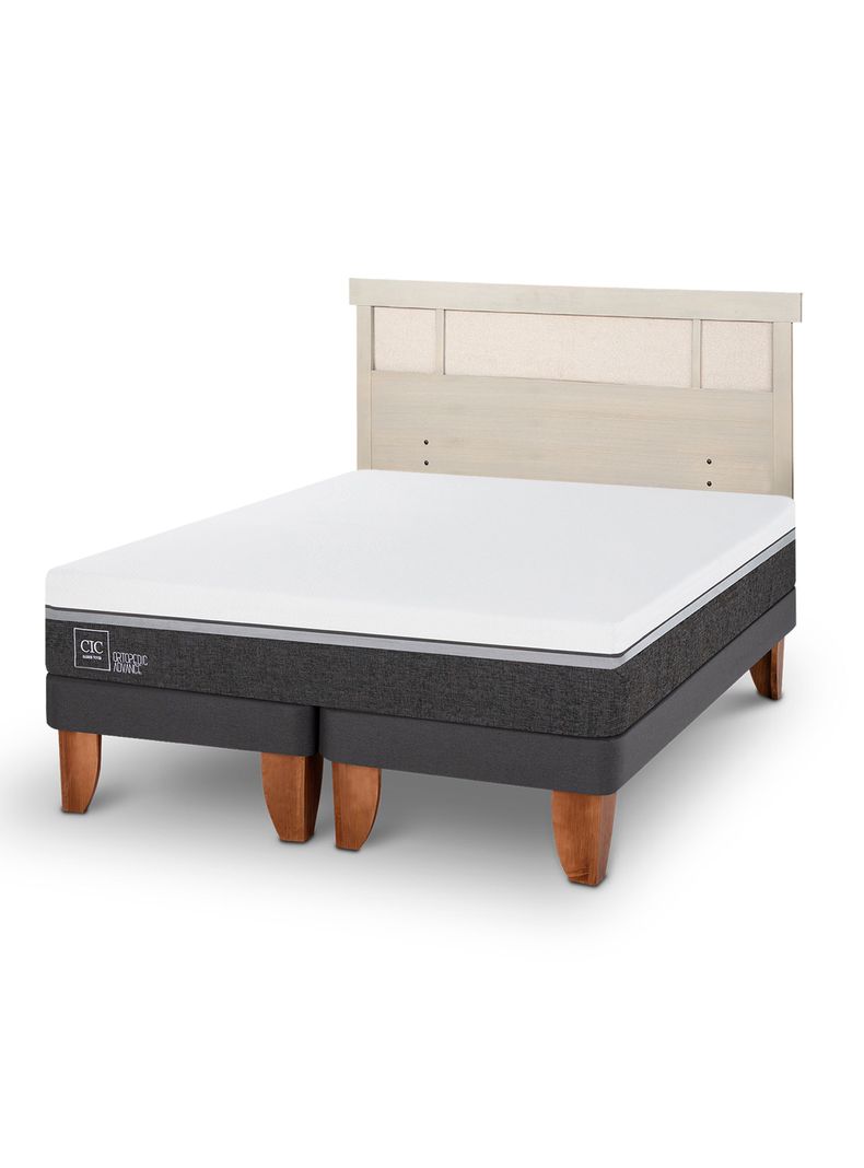 Cama Europea Ortopedic Advance 2 Plazas Base Dividida + Respaldo Dublín Alpino-0