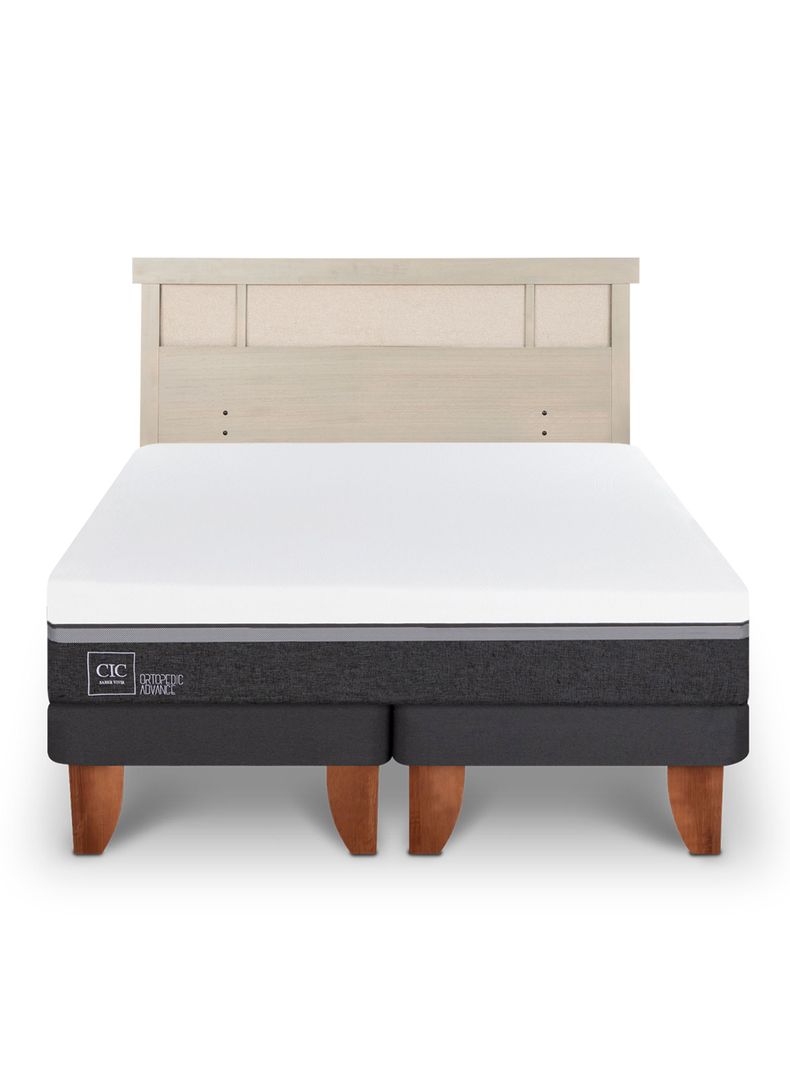 Cama Europea Ortopedic Advance 2 Plazas Base Dividida + Respaldo Dublín Alpino-2