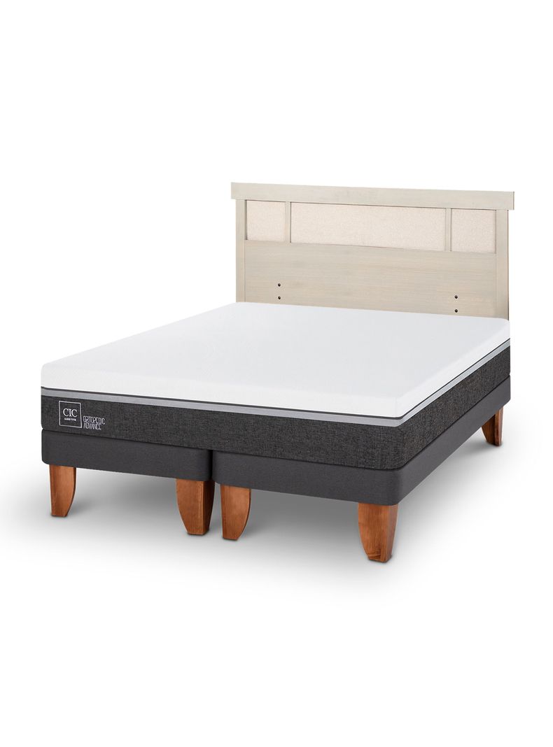 Cama Europea Ortopedic Advance King + Respaldo Dublín Alpino-0
