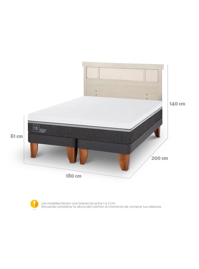 Cama Europea Ortopedic Advance King + Respaldo Dublín Alpino-1