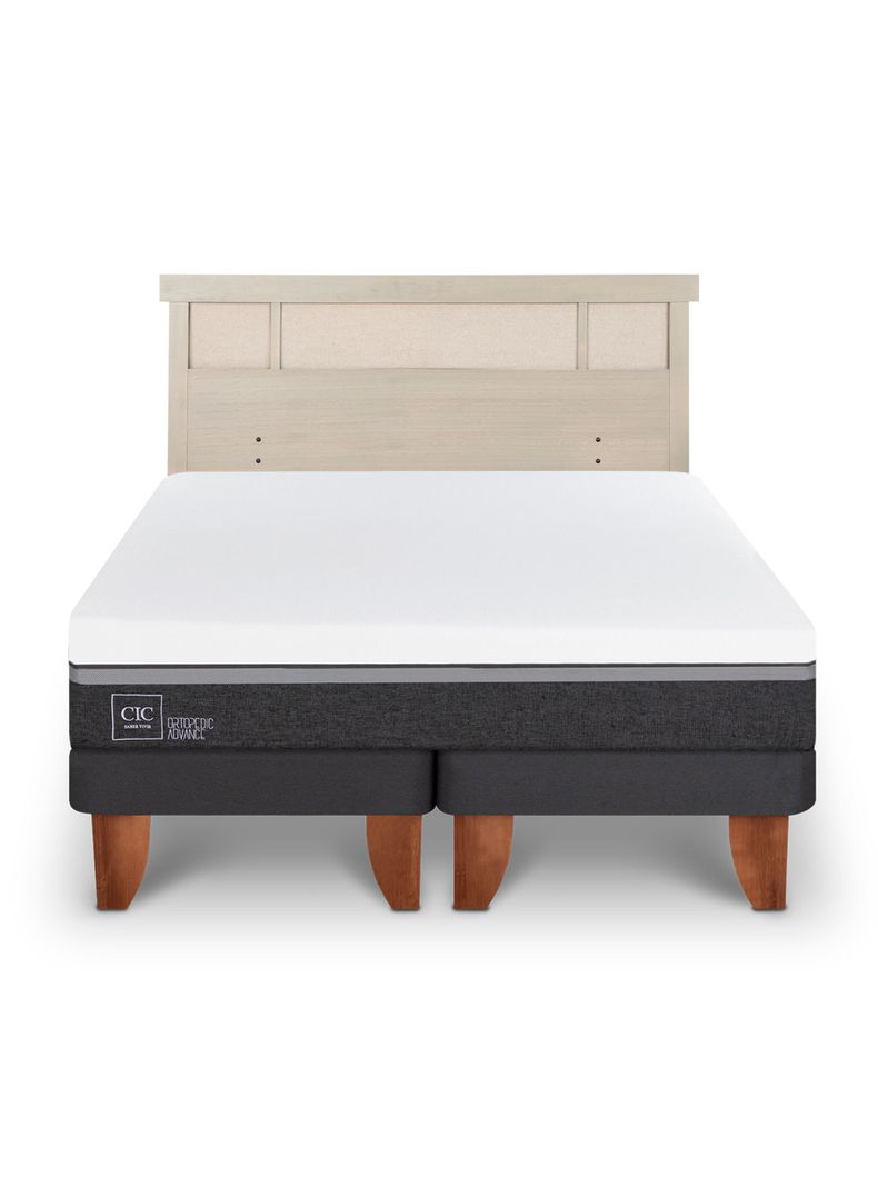 Cama Europea Ortopedic Advance King + Respaldo Dublín Alpino-2
