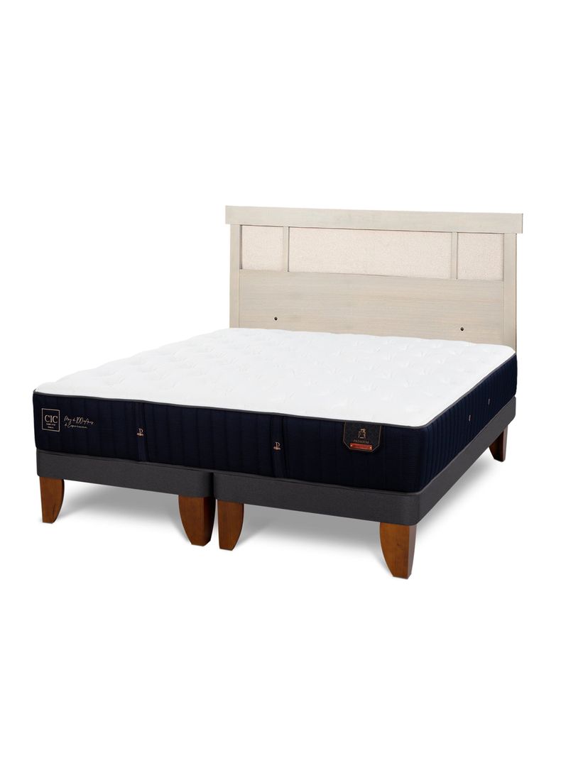 Cama Europea Premium King + Respaldo Dublín Alpino