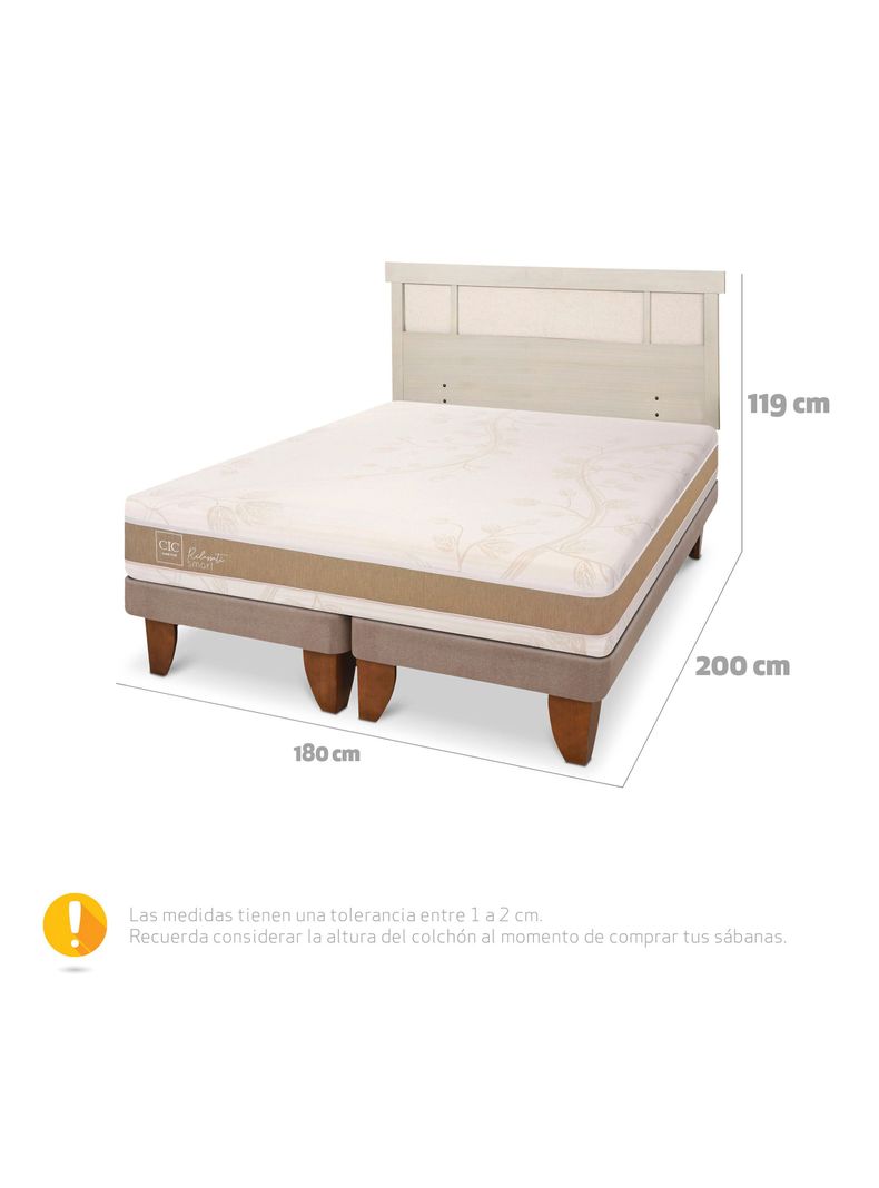 Cama Europea Rilassati Infinity King + Respaldo Dublin Alpino-1