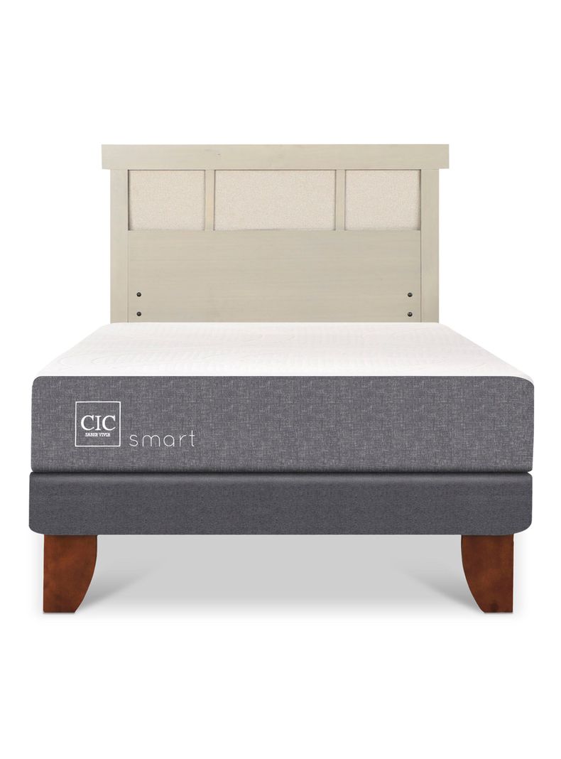 Cama Europea Smart 1 Plaza + Respaldo Dublín Alpino-2