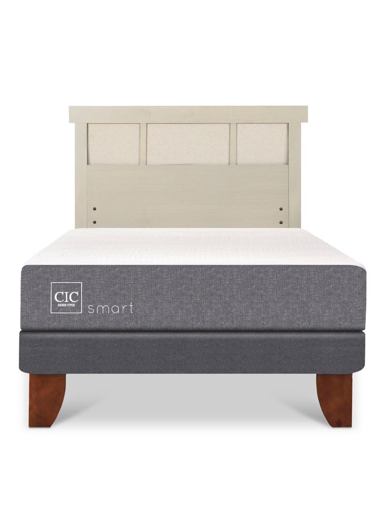 Cama Europea Smart 1.5 Plazas + Respaldo Dublín Alpino-2