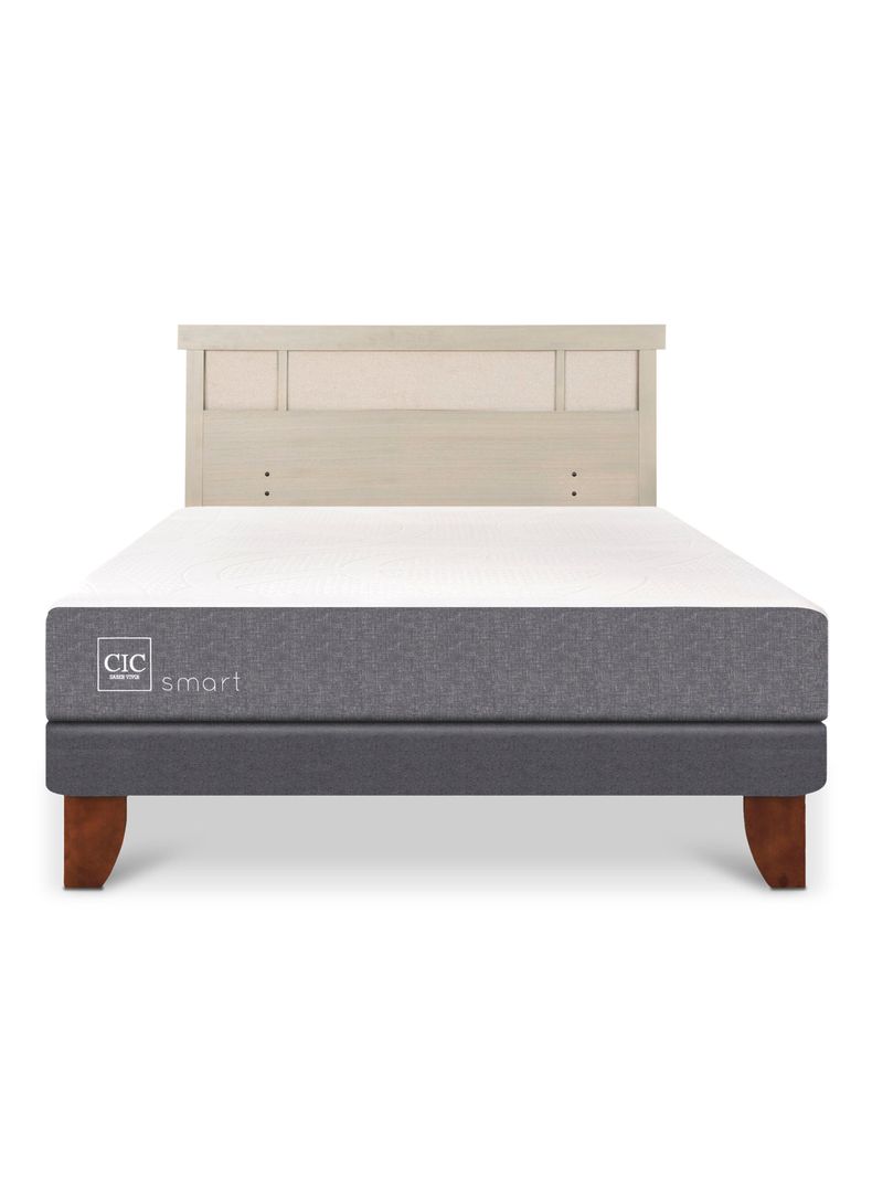 Cama Europea Smart 2 Plazas + Respaldo Dublín Alpino-2