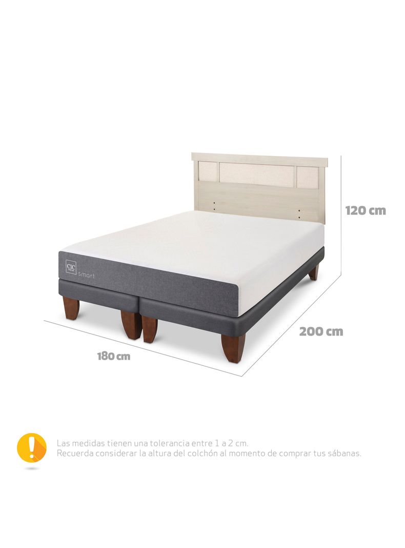 Cama Europea Smart King + Respaldo Dublín Alpino-1