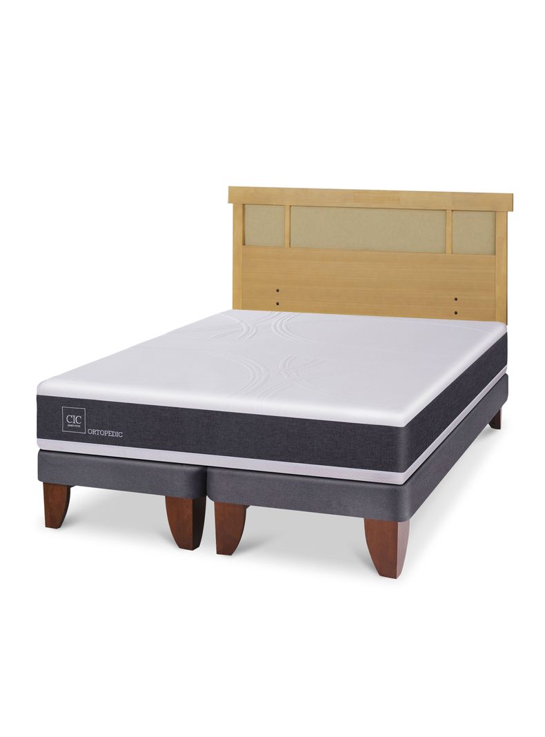 Cama Europea Ortopedic King + Respaldo Dublín Mostaza-0
