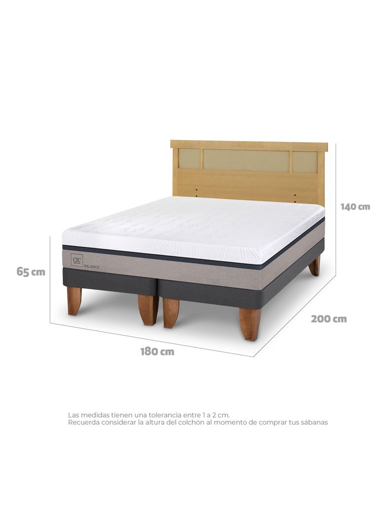 Cama Europea Balance King + Respaldo Dublín Mostaza-1
