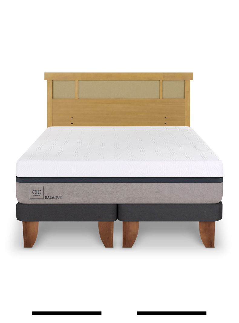 Cama Europea Balance King + Respaldo Dublín Mostaza-2