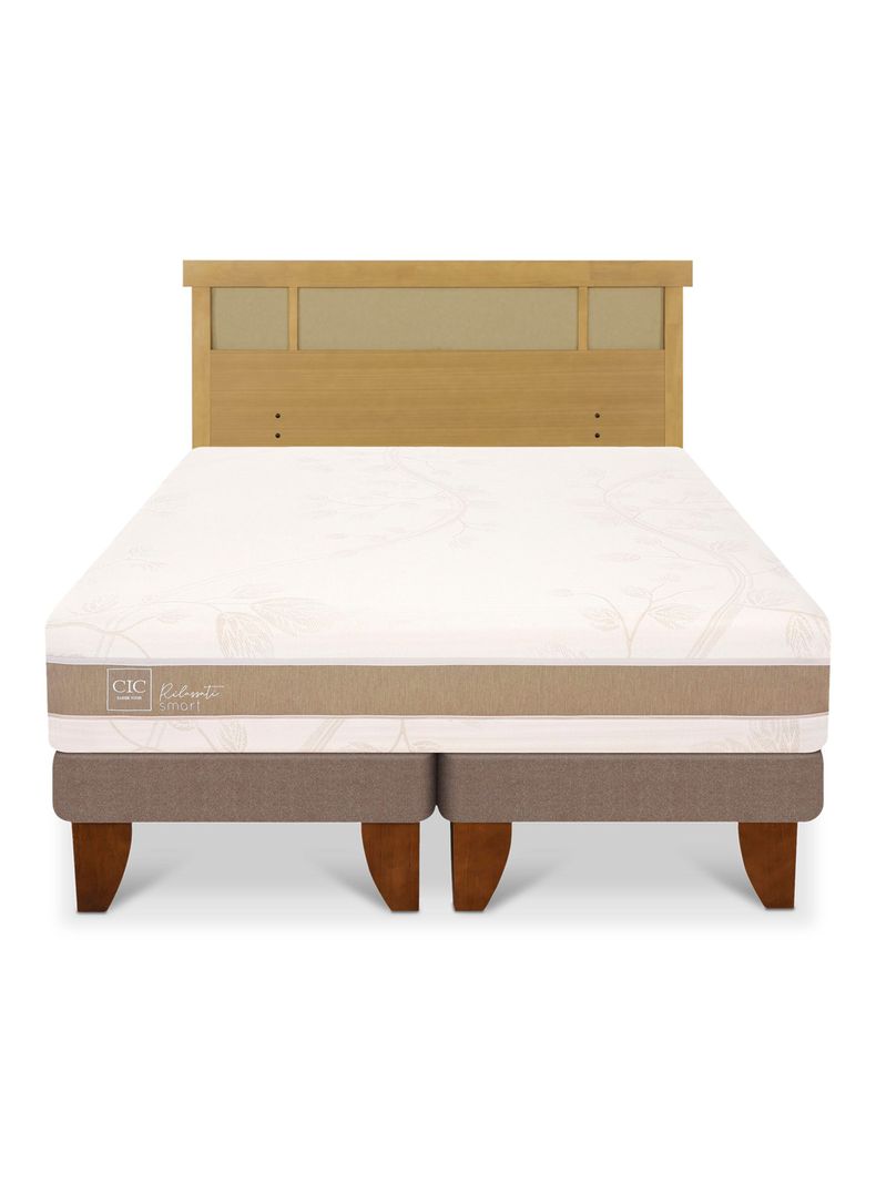 Cama Europea Rilassati Infinity 2 Plazas Base Dividida + Respaldo Dublin Mostaza-2