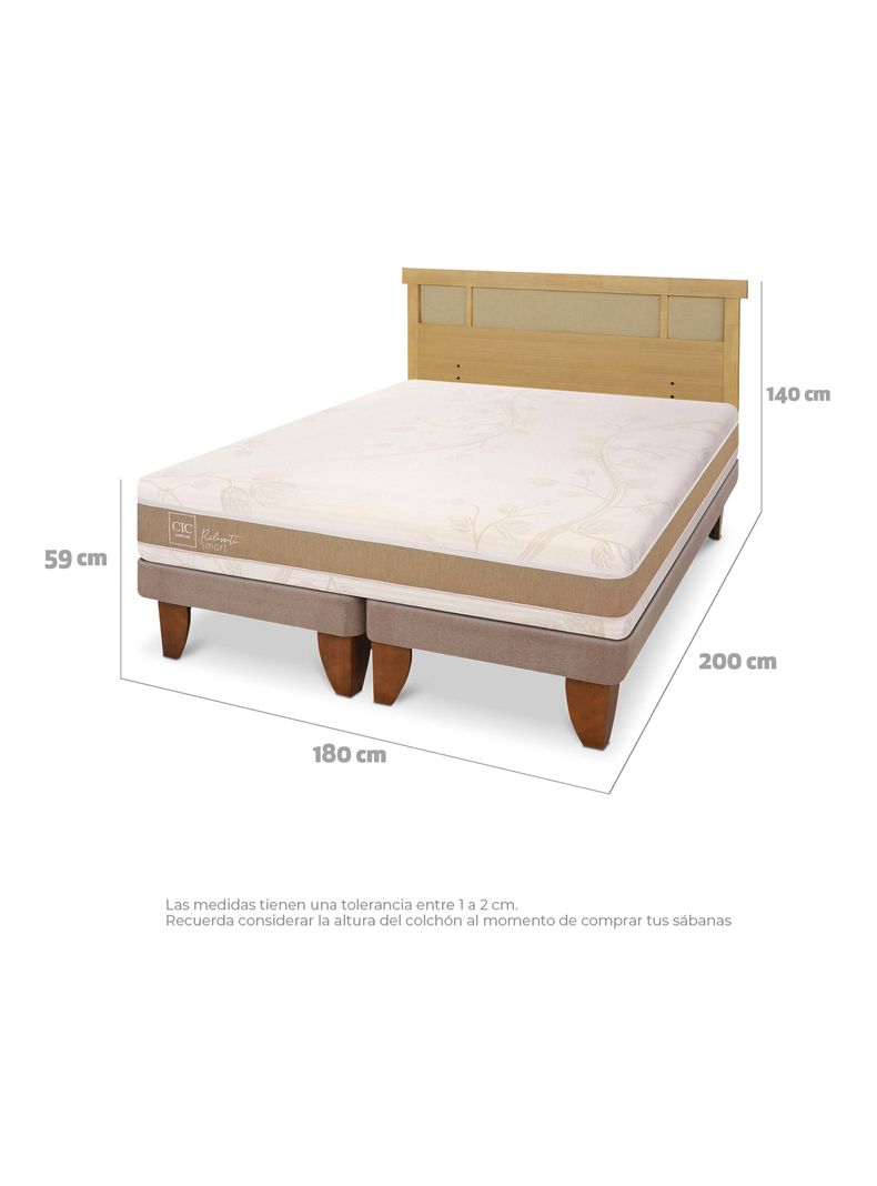 Cama Europea Rilassati Infinity King + Respaldo Dublin Mostaza-1