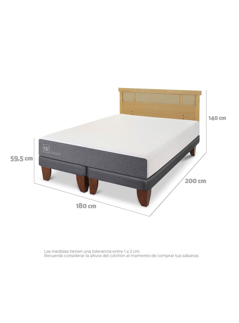Cama Europea Smart King + Respaldo Dublín Mostaza-1
