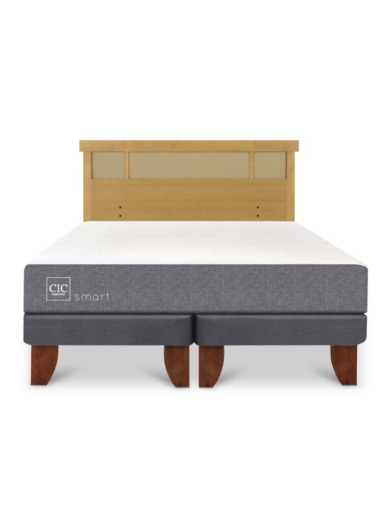 Cama Europea Smart King + Respaldo Dublín Mostaza-2