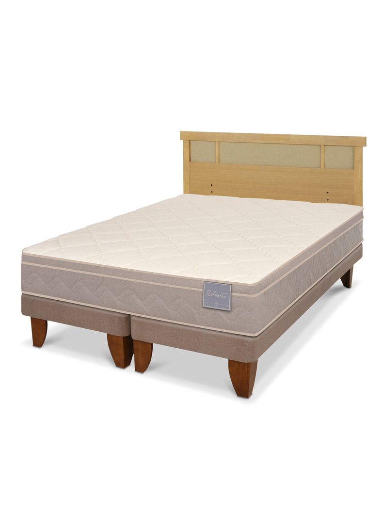 Cama Europea Rilassati 2 Plazas Base Dividida + Respaldo Dublín Mostaza-0