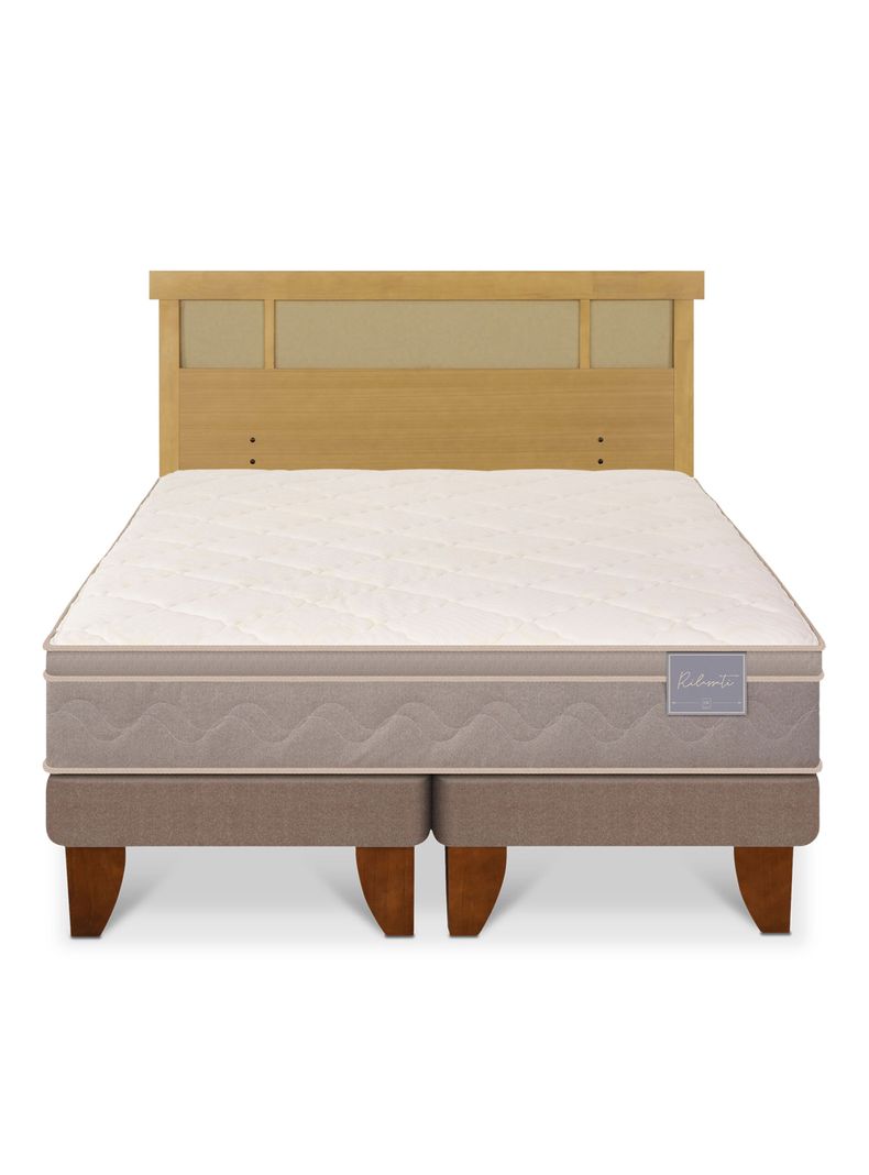 Cama Europea Rilassati King + Respaldo Dublín Mostaza-2