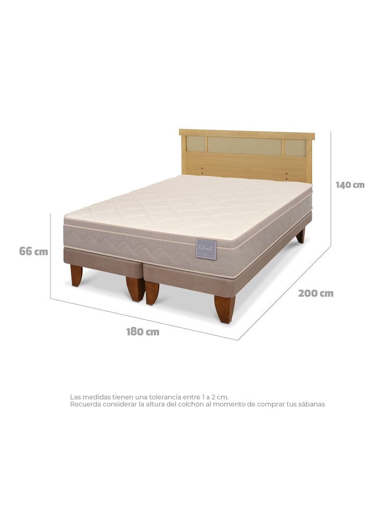 Cama Europea Rilassati King + Respaldo Dublín Mostaza-1