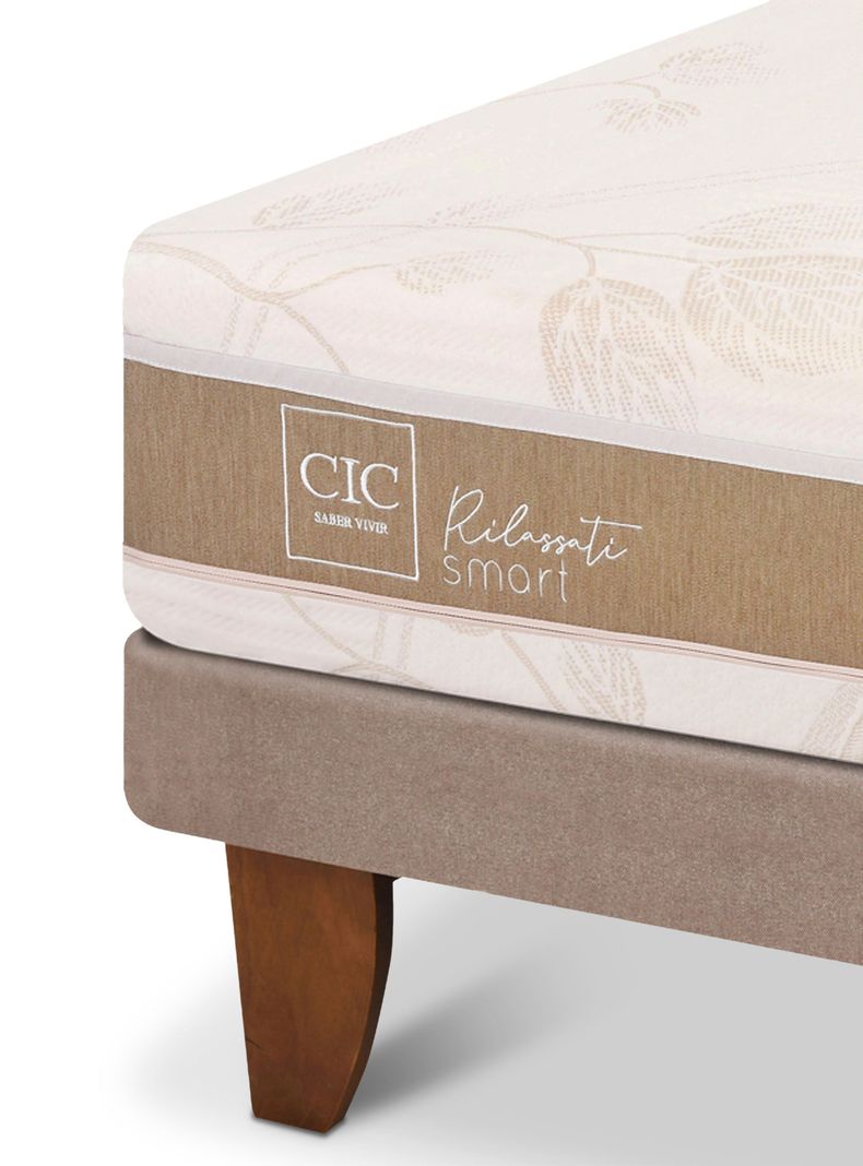 Cama Europea Rilassati Infinity 2 Plazas Base Dividida + Respaldo Dublin Olivo-5