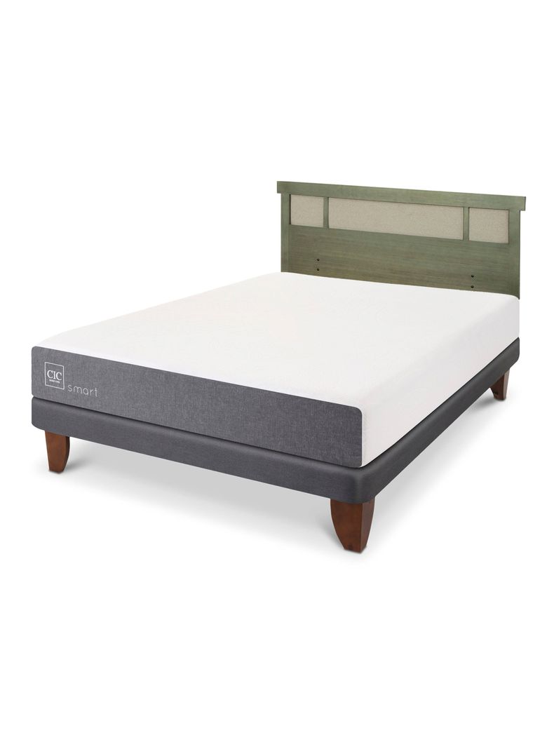 Cama Europea Smart 2 Plazas + Respaldo Dublín Olivo-0