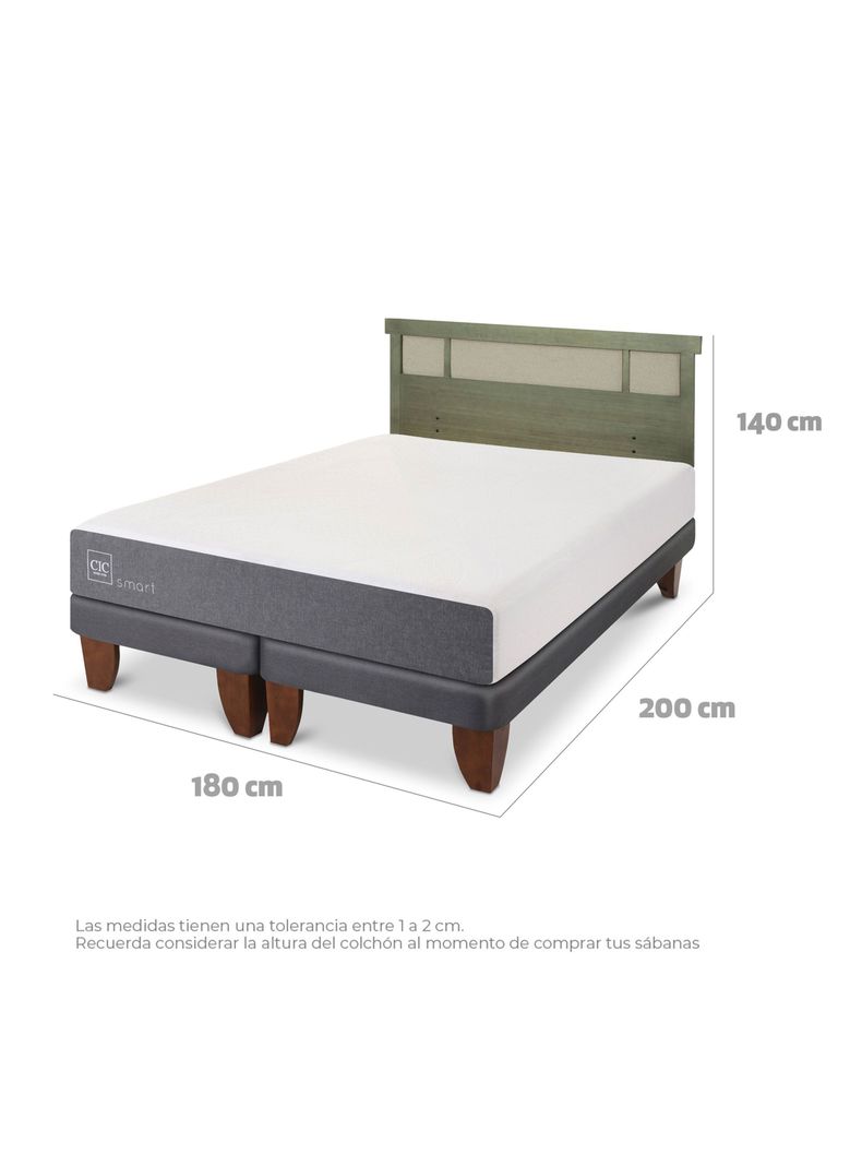 Cama Europea Smart King + Respaldo Dublín Olivo-1