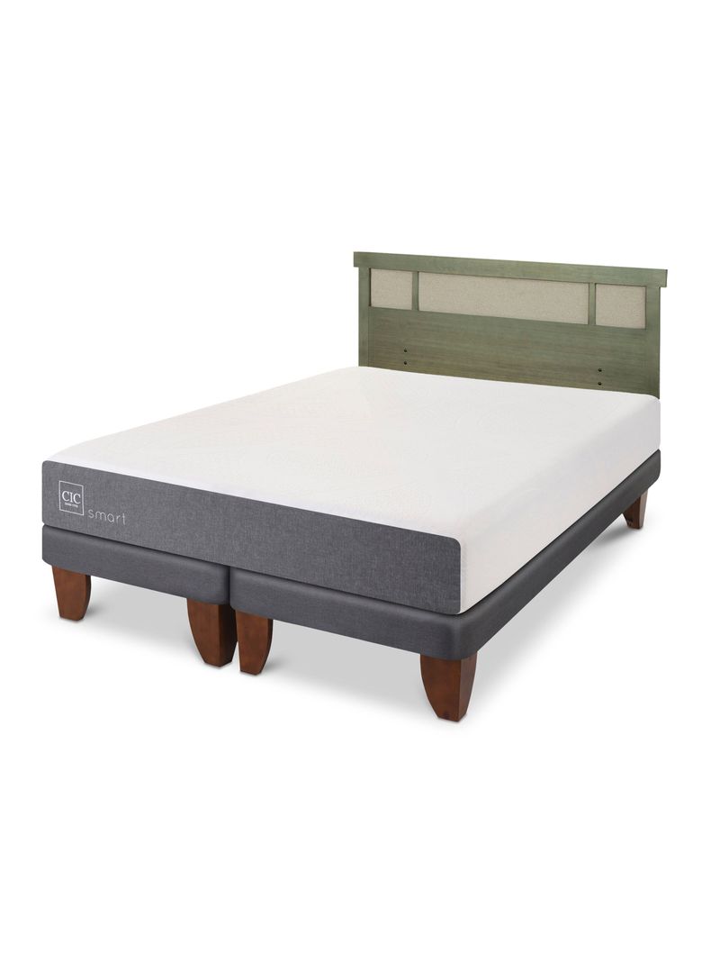 Cama Europea Smart King + Respaldo Dublín Olivo-0